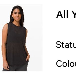 Lululemon All Yours Tank Top *Veil